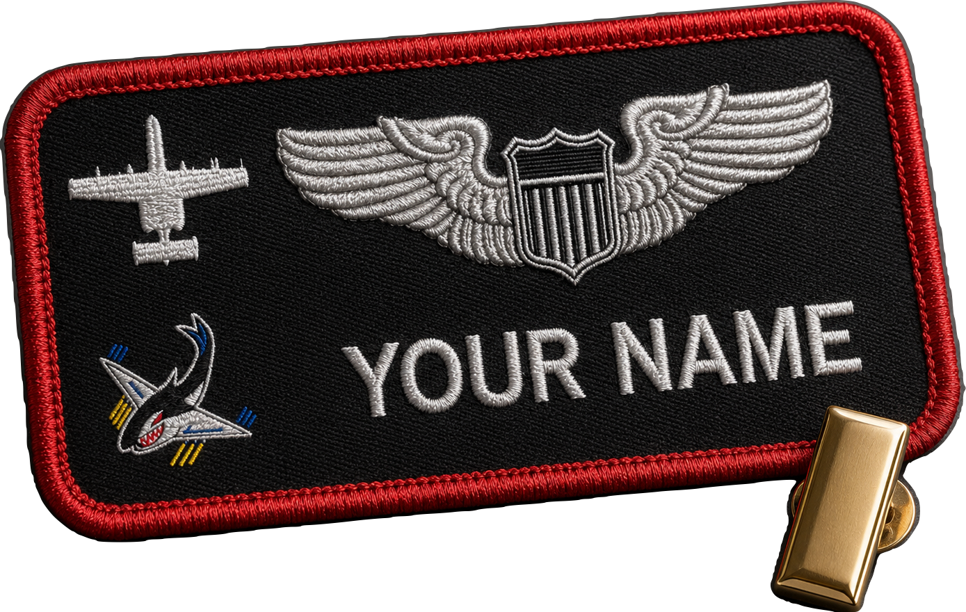 Personalized 75th Fighter Squadron pilot badge